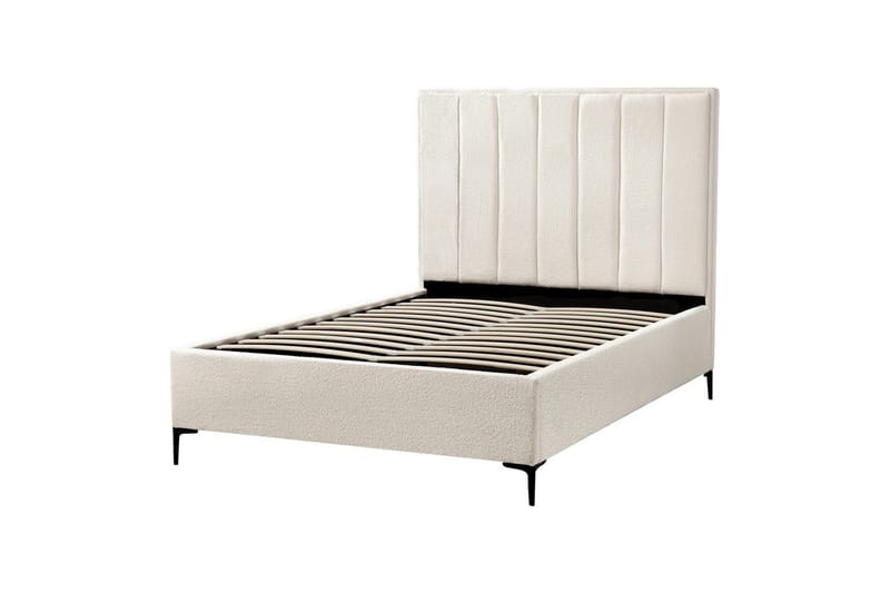 Dubbelsäng Sezanne med lamellram Vit-Svart, 140x200 cm - Vit-Svart, 140x200 cm - Möbler - Säng - Sängar med förvaring