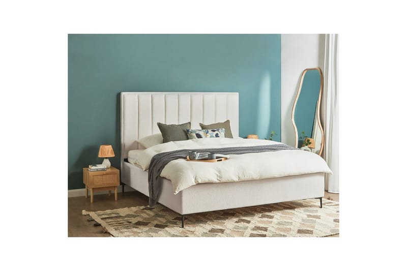 Dubbelsäng Sezanne med lamellram Vit-Svart, 180x200 cm - Vit-Svart, 180x200 cm - Möbler - Säng - Sängar med förvaring