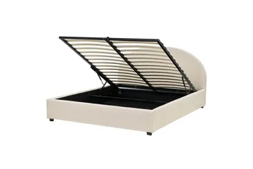 Dubbelsäng Vaucluse med förvaring Beige, 160x200 cm, Polyester