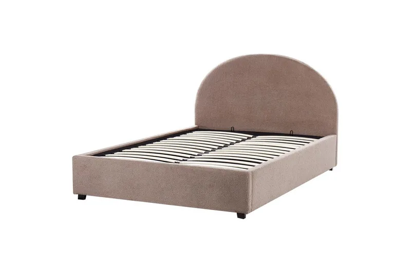 Dubbelsäng Vaucluse med förvaring Taupe, 140x200 cm, Bouclé - Taupe, 140x200 cm, Bouclé - Möbler - Säng - Sängar med förvaring