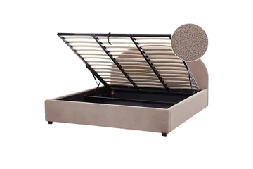 Dubbelsäng Vaucluse med förvaring Taupe, 180x200 cm, Bouclé