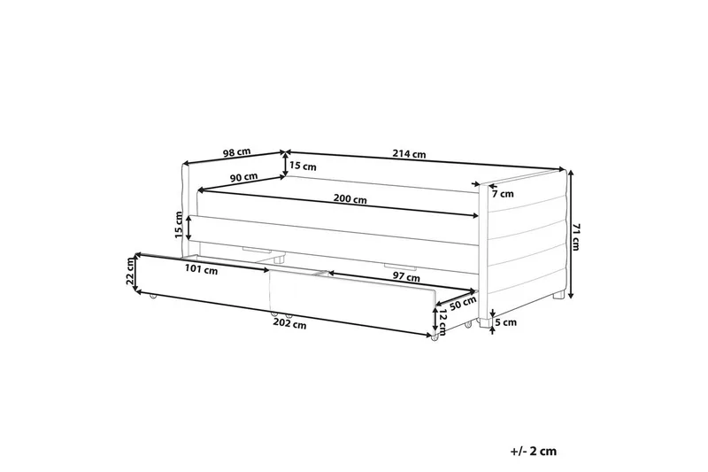Enkelsäng Marray med förvaring Rosa - Rosa - Möbler - Säng - Sängar med förvaring