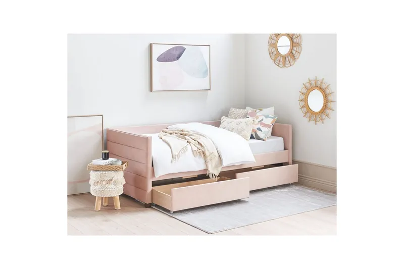 Enkelsäng Marray med förvaring Rosa - Rosa - Möbler - Säng - Sängar med förvaring
