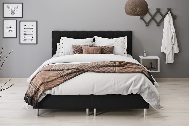 Montana Dubbelsäng med förvaring 160x200 cm - Svart - Möbler - Säng - Komplett sängpaket