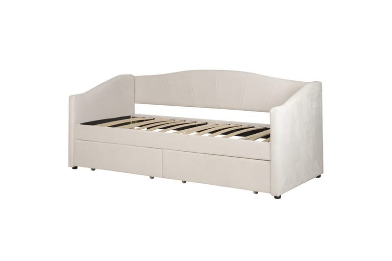 Enkelsäng Vittel med förvaring Beige - Beige - Möbler - Säng - Sängar med förvaring