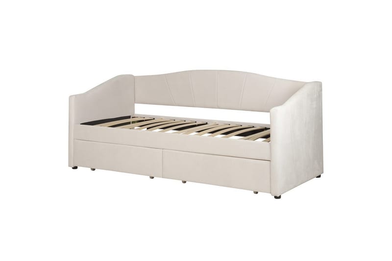 Enkelsäng Vittel med förvaring Beige - Beige - Möbler - Säng - Sängar med förvaring
