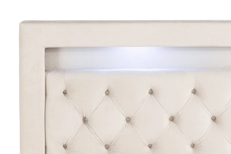 Francisco Komplett Sängpaket med Lyftförvaring LED-belysning 180x200 - Beige - Möbler - Säng - Sängar med förvaring