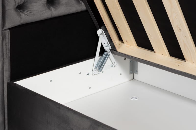 Francisco Komplett Sängpaket med Lyftförvaring LED-belysning 180x200 - Mörkgrå - Möbler - Säng - Komplett sängpaket