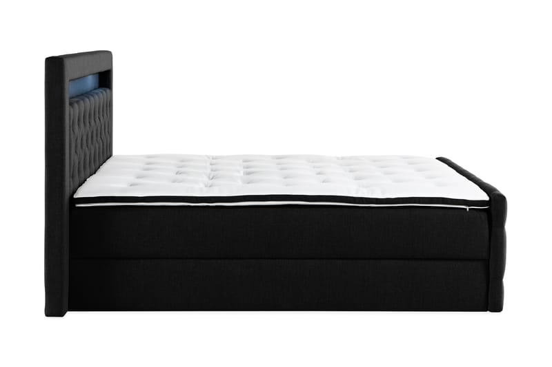 Francisco Sängpaket 160x200 med Lyftförvaring LED-belysning - Svart - Komplett sängpaket - Sängar med förvaring