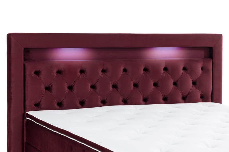 Francisco Sängpaket 180x200 med Lådförvaring LED-belysning - Röd - Komplett sängpaket - Sängar med förvaring