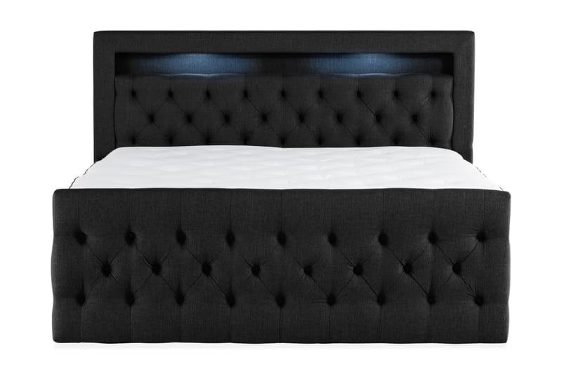 Francisco Sängpaket 180x200 med Lådförvaring LED-belysning - Svart - Komplett sängpaket - Sängar med förvaring