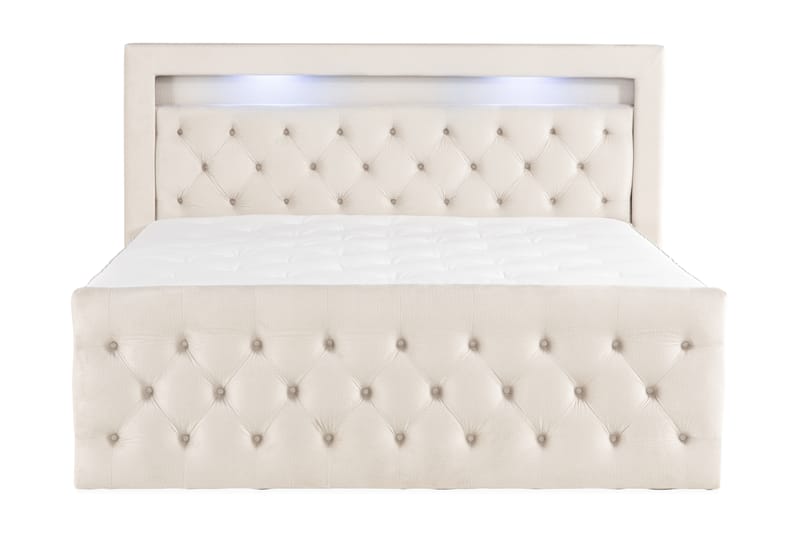 Francisco Sängpaket 180x200 med Lyftförvaring LED-belysning - Beige - Komplett sängpaket - Sängar med förvaring