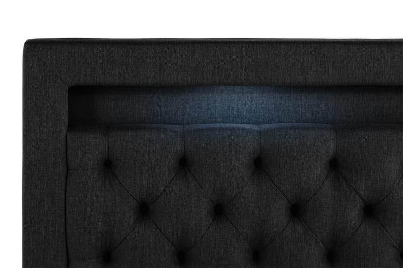 Francisco Sängpaket 180x200 med Lyftförvaring LED-belysning - Svart - Komplett sängpaket - Sängar med förvaring