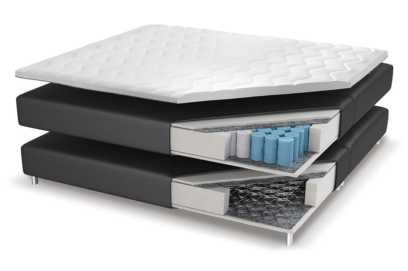 Franco Lyx Sängpaket 160x200LED-belysning - Grå/Sammet - Möbler - Säng - Sängar med förvaring