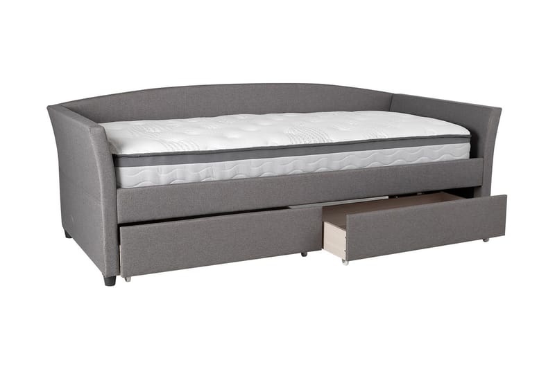 Genesis Säng 90x200 cm - Grå - Sängar med förvaring - Enkelsäng med förvaring