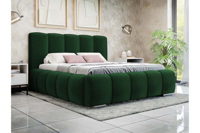 Gioia Förvaringssäng 140x200 cm - Grön - Möbler - Säng - Sängar med förvaring