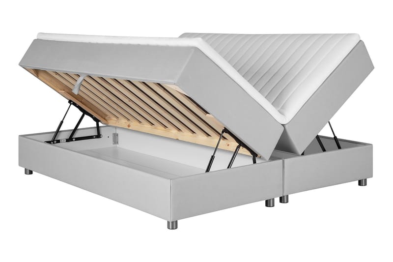 Happy Förvaringssäng 160x200cm - Ljusgrå - Komplett sängpaket - Sängar med förvaring