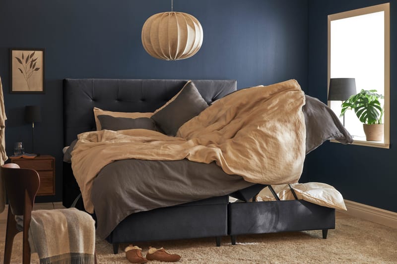 Happy Plus Sängpaket Förvaringssäng 180x200 cm  - Mörkgrå - Möbler - Säng - Komplett sängpaket
