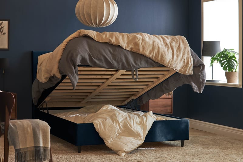 Happy Plus Sängpaket Förvaringssäng 140x200 cm - Mörkblå - Möbler - Säng - Komplett sängpaket