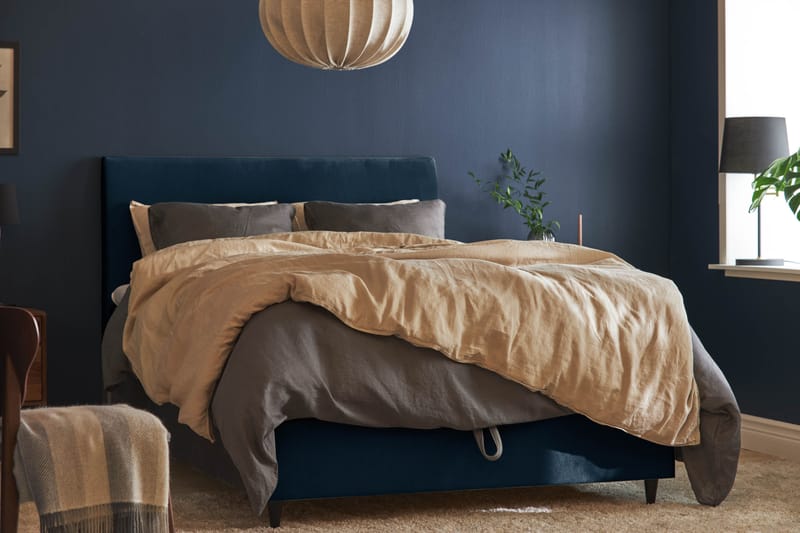 Happy Plus Sängpaket Förvaringssäng 140x200 cm - Mörkblå - Sängar med förvaring