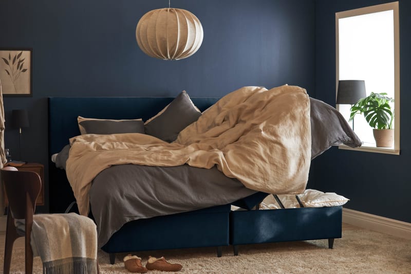 Happy Plus Sängpaket Förvaringssäng 180x200 cm  - Mörkblå - Komplett sängpaket - Sängar med förvaring