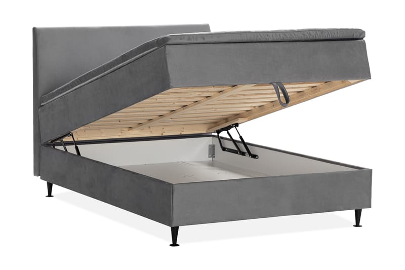 Happy Plus Sängpaket Förvaringssäng 140x200 cm  - Grå - Möbler - Säng - Komplett sängpaket