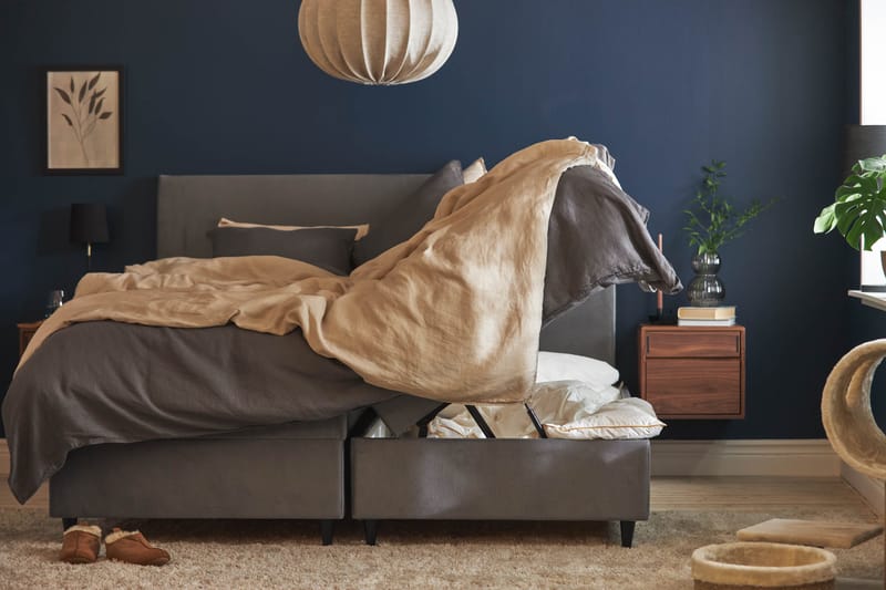 Happy Plus Sängpaket Förvaringssäng 180x200 cm  - Grå - Möbler - Säng - Komplett sängpaket