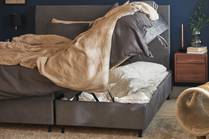 Happy Plus Sängpaket Förvaringssäng 180x200 cm  - Grå - Möbler - Säng - Komplett sängpaket