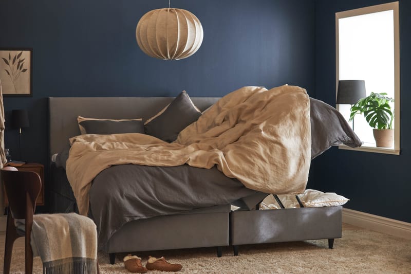 Happy Plus Sängpaket Förvaringssäng 180x200 cm  - Grå - Möbler - Säng - Komplett sängpaket