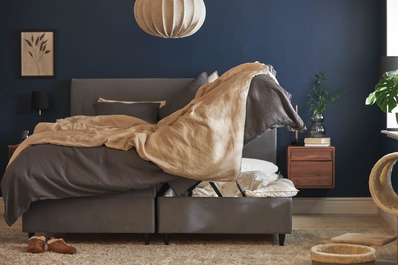 Happy Plus Sängpaket Förvaringssäng 180x200 cm - Grå - Möbler - Säng - Ramsäng