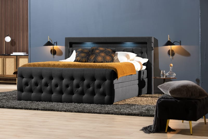 Kontinentalsäng Cloud47 Francisco Sängpaket Black Lådor - Möbler - Säng - Sängar med förvaring