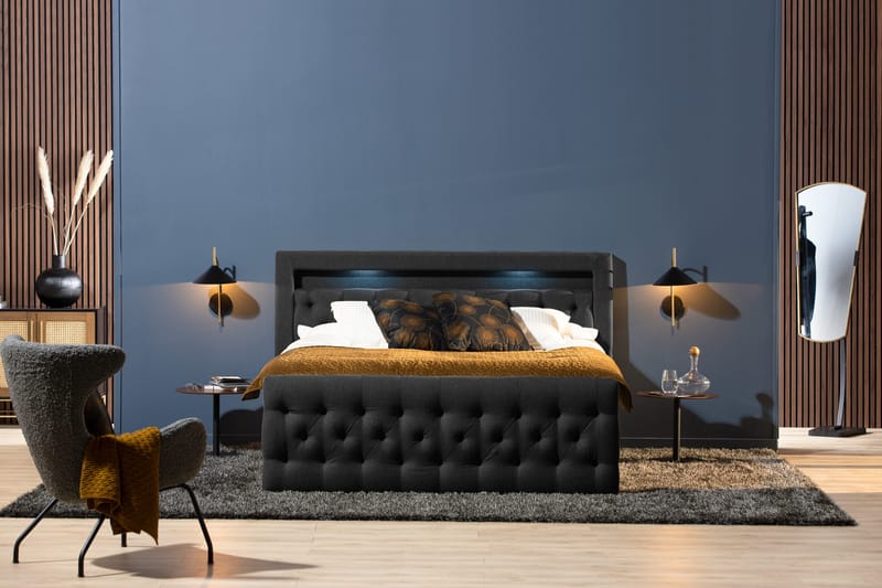 Kontinentalsäng Cloud47 Francisco Sängpaket Black Lådor - Möbler - Säng - Sängar med förvaring