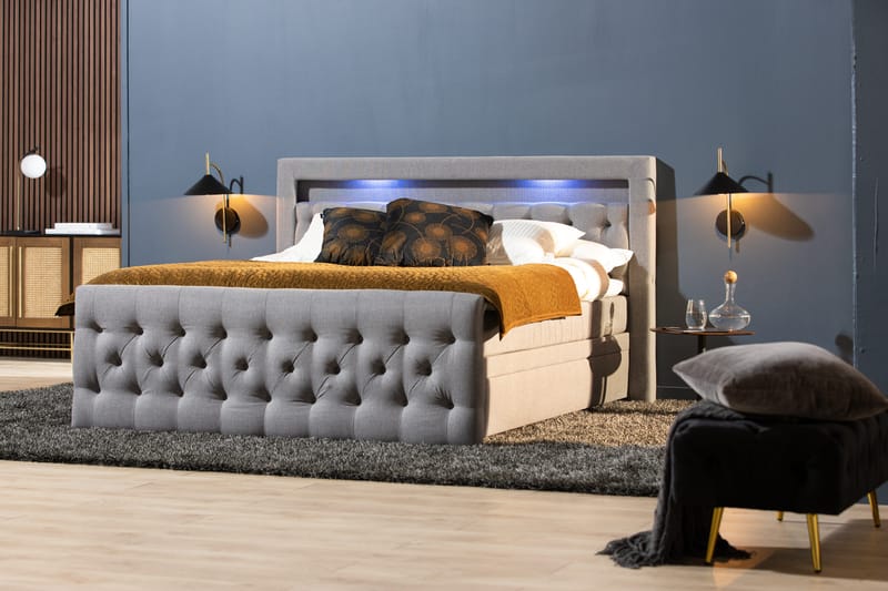 Kontinentalsäng Cloud47 Francisco Sängpaket Grey Lådor - Möbler - Säng - Sängar med förvaring