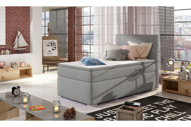 Larrimbe Förvaringssäng 90x200 cm Vänster - Grå - Möbler - Säng - Sängar med förvaring