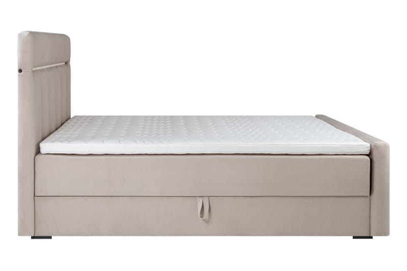 Lysekil Sängpaket Förvaringssäng 160x200 LED - Beige - Komplett sängpaket - Sängar med förvaring