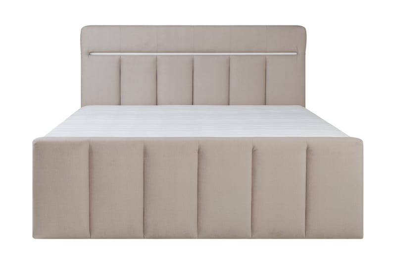 Lysekil Sängpaket Förvaringssäng 160x200 LED - Beige - Komplett sängpaket - Sängar med förvaring