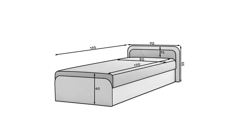 Mayuri Sängpaket Förvaringssäng 80x190 cm - Grå - Möbler - Säng - Sängar med förvaring