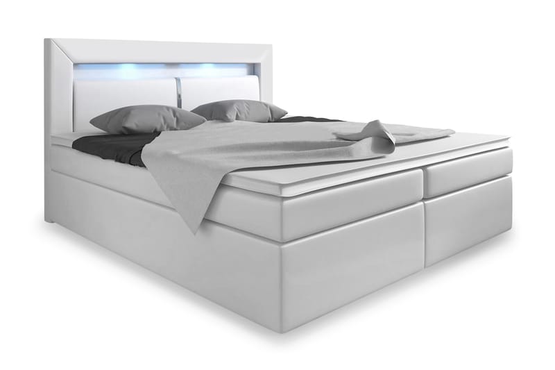 Modena Sängpaket 180x200 medFörvaring LED-belysning - Vit - Möbler - Säng - Sängar med förvaring