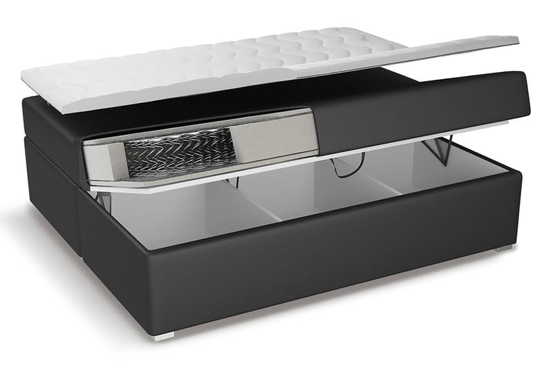 Modena Sängpaket 180x200 medFörvaring LED-belysning - Vit - Möbler - Säng - Sängar med förvaring