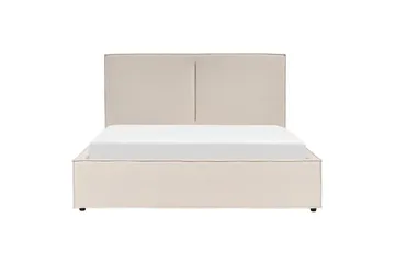 Moissac Dubbelsäng med Förvaring i Tyg med Sänggavel och Metallram - Beige - Möbler - Säng - Sängar med förvaring