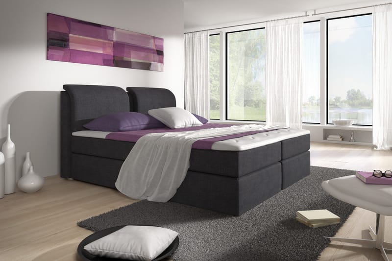 Owen Komplett Box Bed 160x200 Svart - Svart - Möbler - Säng - Sängar med förvaring