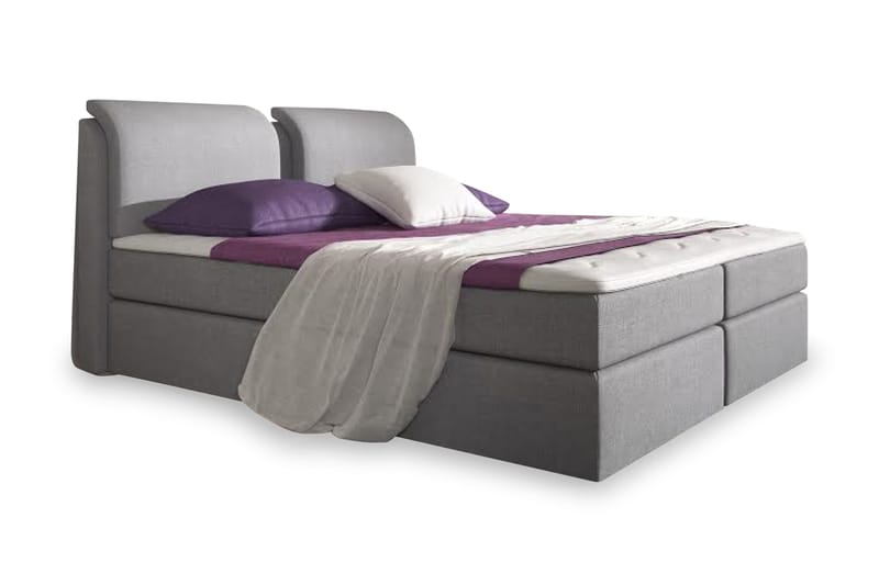 Owen Komplett Box Bed 180x200 - Grå - Komplett sängpaket - Sängar med förvaring - Dubbelsäng