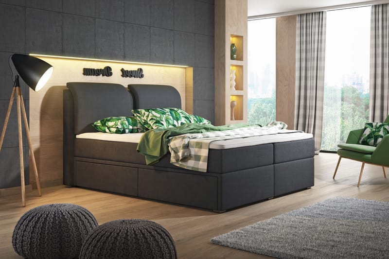Owen Komplett Förvaringssäng160x200 cm - Komplett sängpaket - Sängar med förvaring - Dubbelsäng