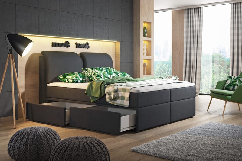 Owen Komplett Förvaringssäng180x200 cm - Svart - Möbler - Säng - Sängar med förvaring