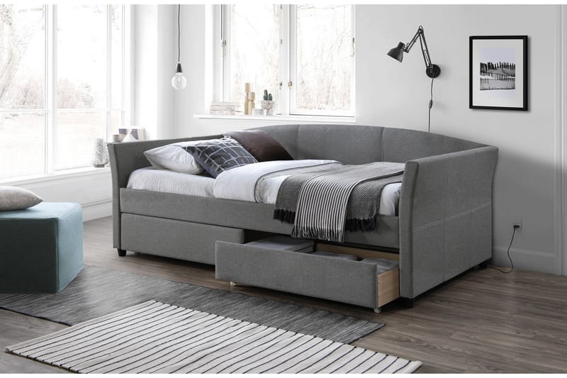 Prunet Sängram 90x200 cm - Grå/Svart - Möbler - Säng - Sängar med förvaring