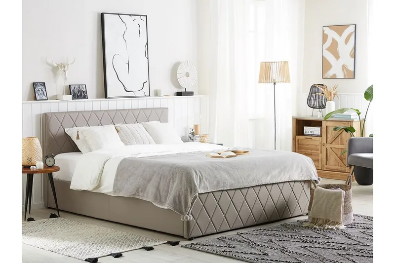 Rochefort Förvaringssäng 140x200 cm - Konstläder/Grå - Möbler - Säng - Sängar med förvaring