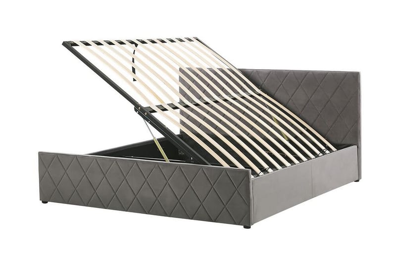 Rochefort Förvaringssäng 160x200 cm - Sammet/Grå - Möbler - Säng - Sängar med förvaring