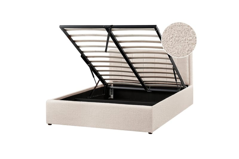 Säng med förvaring Montlaur Beige, 140x200 cm - Beige, 140x200 cm - Möbler - Säng - Sängar med förvaring