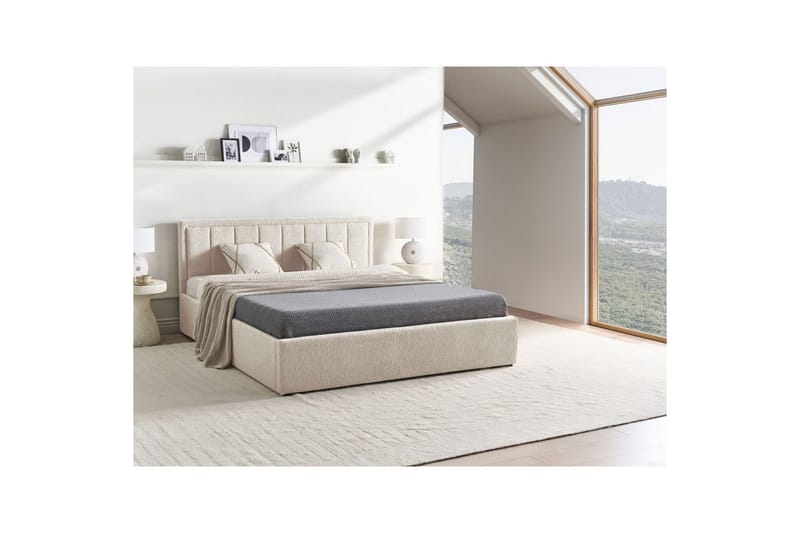 Säng med förvaring Montlaur Beige, 160x200 cm - Beige, 160x200 cm - Möbler - Säng - Sängar med förvaring
