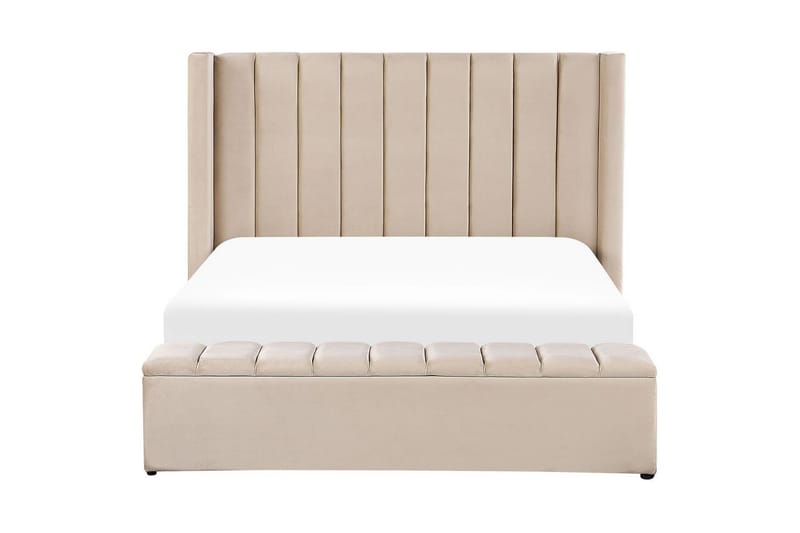 Säng med förvaringsbänk Noyers Beige, 160x200 cm - Beige, 160x200 cm - Möbler - Säng - Sängar med förvaring